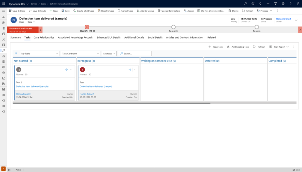 ORBIS Power Kanban: Entität Ansicht