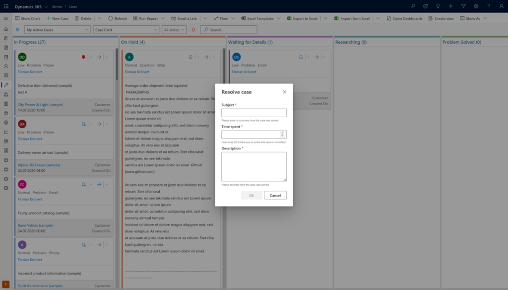 ORBIS Power Kanban: Button Aktion