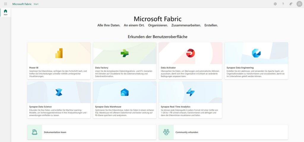 MS Fabric Arbeitsumgebung