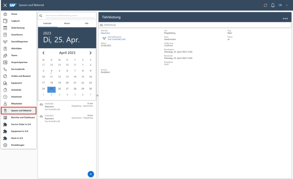 Darstellung der Fahrtzeiten in SAP Field Service Management Fahrzeiten in SAP FSM