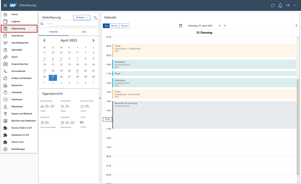 Zusammenfassende Darstellung der Zeiterfassung in SAP Field Service Management Übersicht Zeiterfassung in SAP FSM