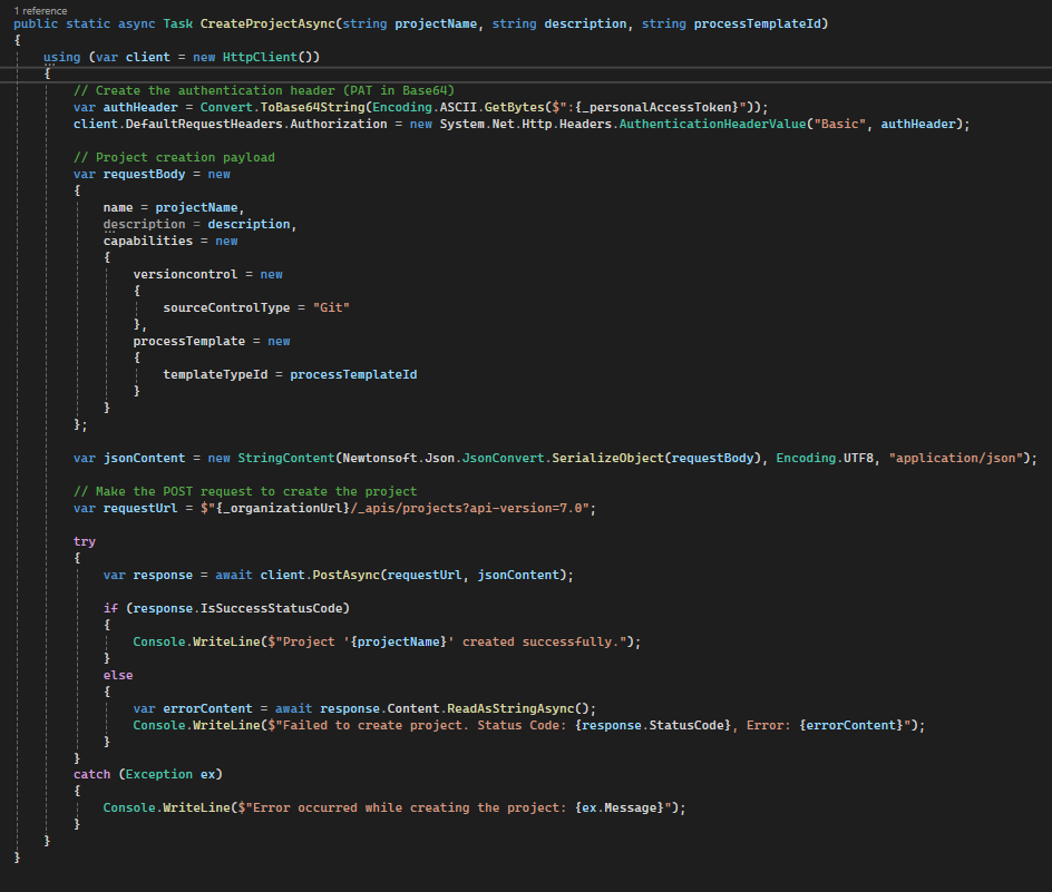 Projektanlage DevOps REST DevOps REST