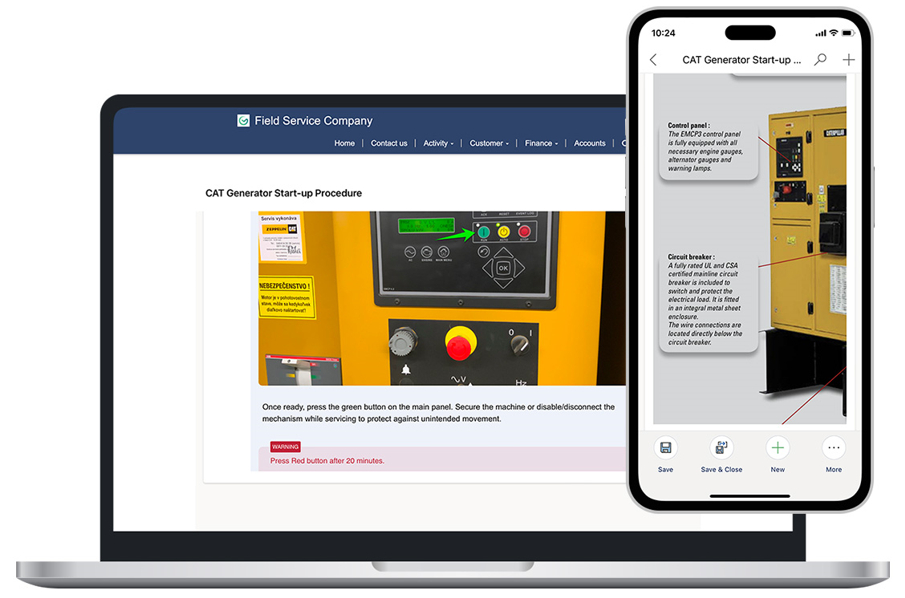Resco Steps+ im Power Pages Portal sowie auf der Mobile App auf dem Handy Resco Steps+