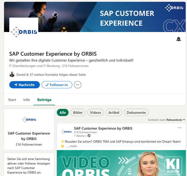 Fokusseite SAP CX by ORBIS