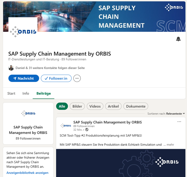 Fokusseite SAP SCM by ORBIS