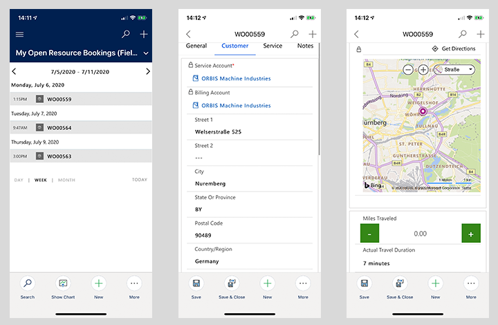 Erhalten Sie Zugriff auf alle benötigten Informationen im Außendienst über einer App.