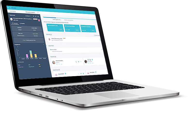 SAP Sales Cloud (ehemals SAP Hybris Sales Cloud): Das moderne SAP CRM zur Unterstützung Ihres Vertriebsteams Nutzeroberfläche der SAP Sales Cloud