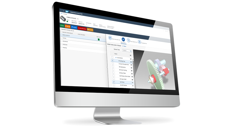 Das Production Operator Dashboard bietet die Benutzeroberfläche für den Werker Production Operator Dashboard (POD) in SAP DM