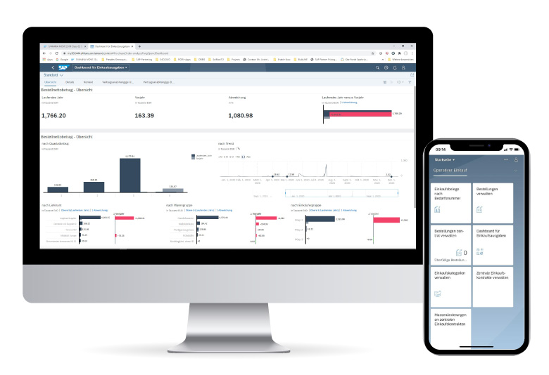 Intuitive Benutzeroberfläche von SAP S/4HANA Cloud: Dashboard für Einkauf