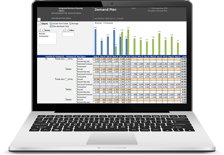 Excel-Frontend Planungsoberfläche SAP IBP