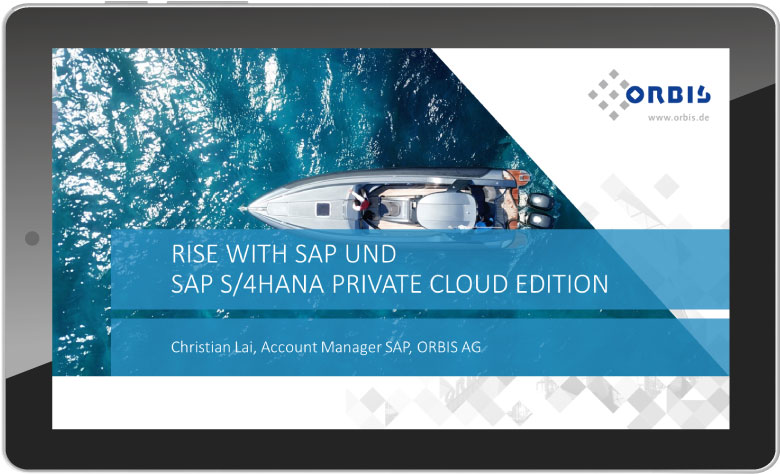 RISE with SAP und SAP S/4HANA Private Cloud Edition ORBIS Experte gibt einen Überblick über das neue Angebot RISE with SAP.