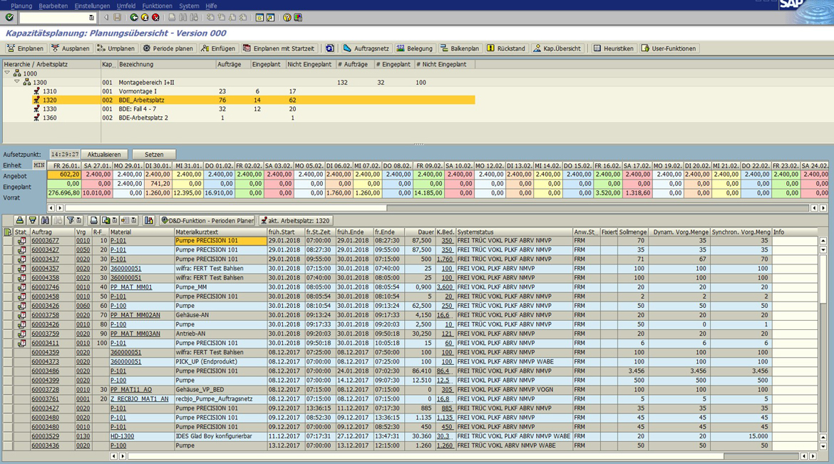Extract from ORBIS MES planning tool