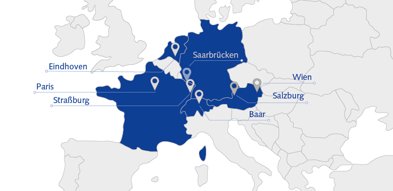 Die europäischen Standorte der ORBIS in Frankreich, Österreich und der Schweiz