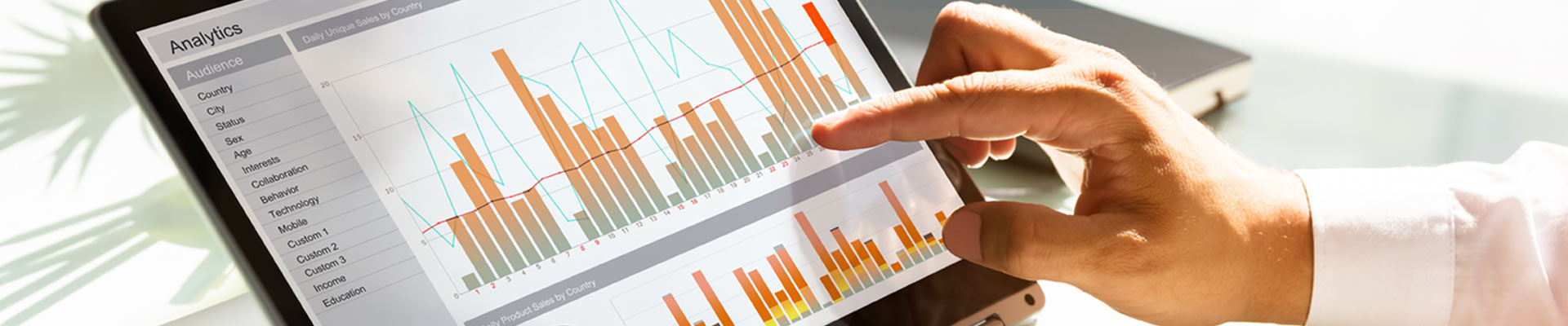 Data analysis with Power BI via graphics on a tablet